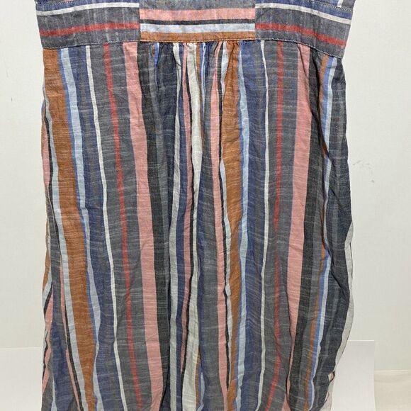 Harlow & Rose Women's Multicolor Stripe Sleeveless Cotton Shirt Dress Size Large - Picture 6 of 10
